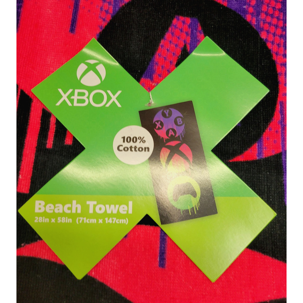 Xbox Official Gamers Beach Pool Bath Towel 28" x 58" Swimming New - Picture 4 of 12